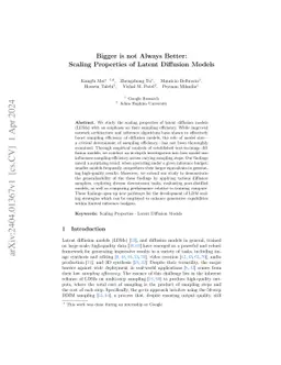 Bigger is not Always Better: Scaling Properties of Latent Diffusion
  Models