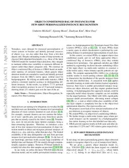 Object-conditioned Bag of Instances for Few-Shot Personalized Instance
  Recognition