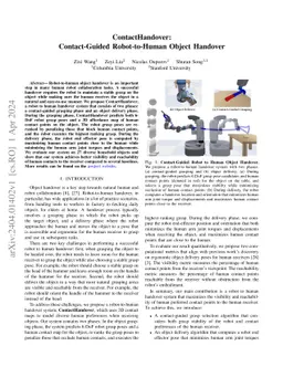 ContactHandover: Contact-Guided Robot-to-Human Object Handover