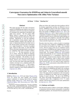 Convergence Guarantees for RMSProp and Adam in Generalized-smooth Non-convex Optimization with Affine Noise Variance