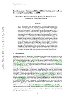 Position-Aware Parameter Efficient Fine-Tuning Approach for Reducing
  Positional Bias in LLMs