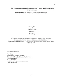 Prior Frequency Guided Diffusion Model for Limited Angle (LA)-CBCT
  Reconstruction