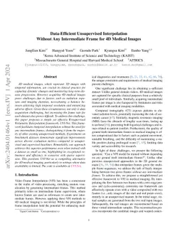 Data-Efficient Unsupervised Interpolation Without Any Intermediate Frame
  for 4D Medical Images