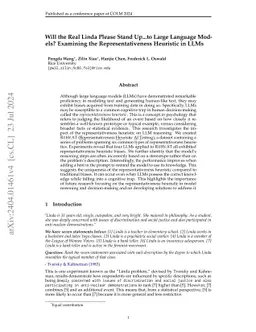 Will the Real Linda Please Stand up...to Large Language Models?
  Examining the Representativeness Heuristic in LLMs