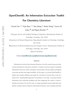 OpenChemIE: An Information Extraction Toolkit For Chemistry Literature