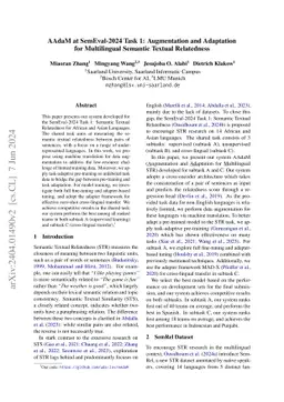 AAdaM at SemEval-2024 Task 1: Augmentation and Adaptation for
  Multilingual Semantic Textual Relatedness