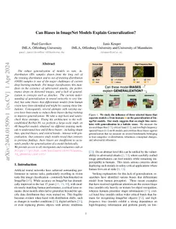 Can Biases in ImageNet Models Explain Generalization?