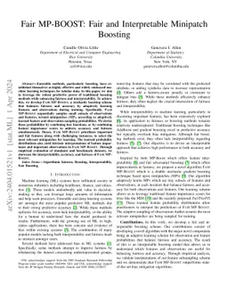 Fair MP-BOOST: Fair and Interpretable Minipatch Boosting