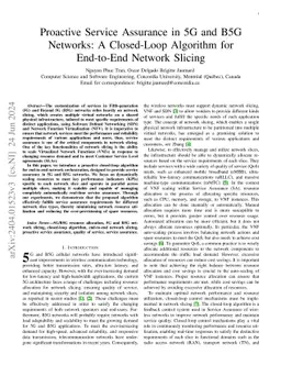 Proactive Service Assurance in 5G and B5G Networks: A Closed-Loop
  Algorithm for End-to-End Network Slicing