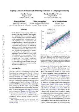 Laying Anchors: Semantically Priming Numerals in Language Modeling