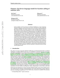 Octopus: On-device language model for function calling of software APIs