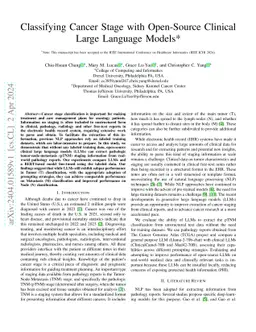 Classifying Cancer Stage with Open-Source Clinical Large Language Models
