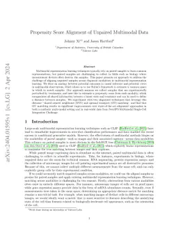 Propensity Score Alignment of Unpaired Multimodal Data