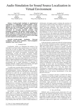 Audio Simulation for Sound Source Localization in Virtual Evironment