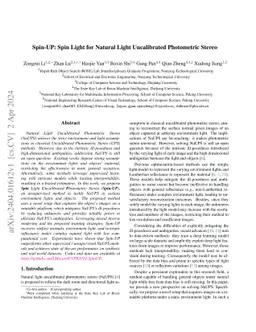 Spin-UP: Spin Light for Natural Light Uncalibrated Photometric Stereo
