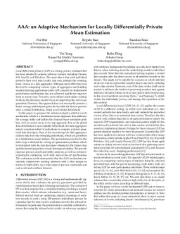 AAA: an Adaptive Mechanism for Locally Differential Private Mean
  Estimation
