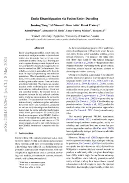 Entity Disambiguation via Fusion Entity Decoding