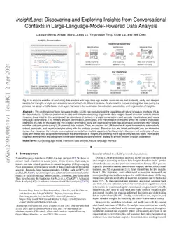 InsightLens: Discovering and Exploring Insights from Conversational
  Contexts in Large-Language-Model-Powered Data Analysis