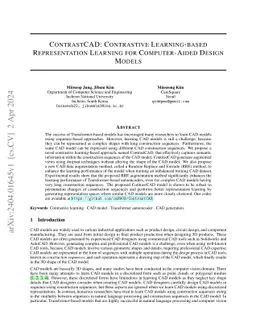 ContrastCAD: Contrastive Learning-based Representation Learning for
  Computer-Aided Design Models