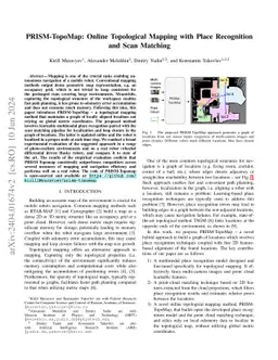 PRISM-TopoMap: Online Topological Mapping with Place Recognition and Scan Matching