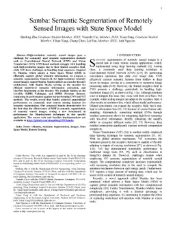 Samba: Semantic Segmentation of Remotely Sensed Images with State Space
  Model