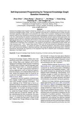 Self-Improvement Programming for Temporal Knowledge Graph Question
  Answering