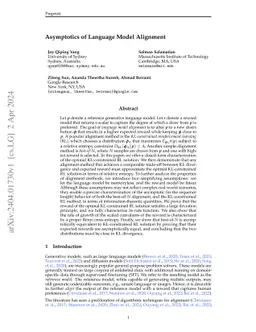 Asymptotics of Language Model Alignment