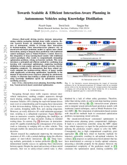 Towards Scalable & Efficient Interaction-Aware Planning in Autonomous
  Vehicles using Knowledge Distillation
