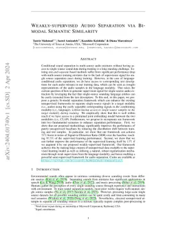 Weakly-supervised Audio Separation via Bi-modal Semantic Similarity