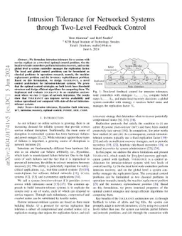 Intrusion Tolerance for Networked Systems through Two-Level Feedback
  Control