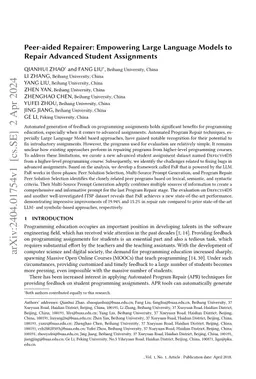Peer-aided Repairer: Empowering Large Language Models to Repair Advanced
  Student Assignments