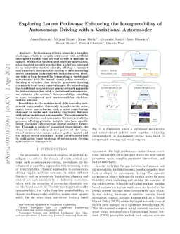 Exploring Latent Pathways: Enhancing the Interpretability of Autonomous
  Driving with a Variational Autoencoder