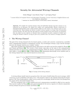 Security for adversarial wiretap channels