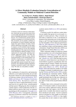 A (More) Realistic Evaluation Setup for Generalisation of Community
  Models on Malicious Content Detection
