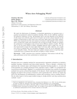 When does Subagging Work?