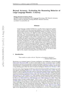 Beyond Accuracy: Evaluating the Reasoning Behavior of Large Language
  Models -- A Survey