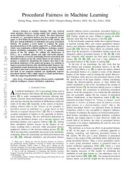 Procedural Fairness in Machine Learning