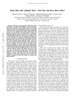 Real, fake and synthetic faces -- does the coin have three sides?