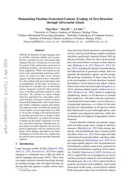 Humanizing Machine-Generated Content: Evading AI-Text Detection through
  Adversarial Attack