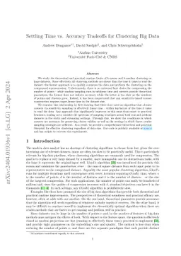 Settling Time vs. Accuracy Tradeoffs for Clustering Big Data
