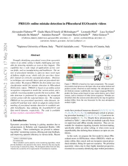 PREGO: online mistake detection in PRocedural EGOcentric videos