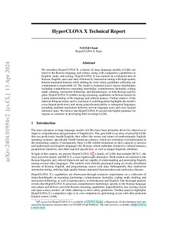 HyperCLOVA X Technical Report