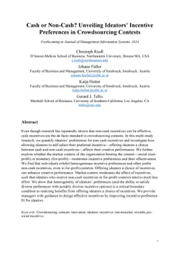 Cash or Non-Cash? Unveiling Ideators' Incentive Preferences in
  Crowdsourcing Contests