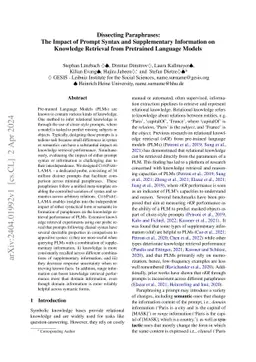 Dissecting Paraphrases: The Impact of Prompt Syntax and supplementary
  Information on Knowledge Retrieval from Pretrained Language Models