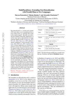 MultiParaDetox: Extending Text Detoxification with Parallel Data to New
  Languages