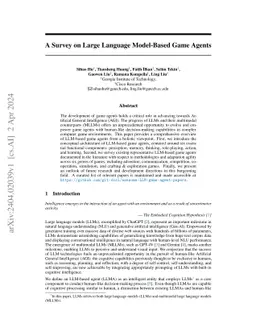 A Survey on Large Language Model-Based Game Agents
