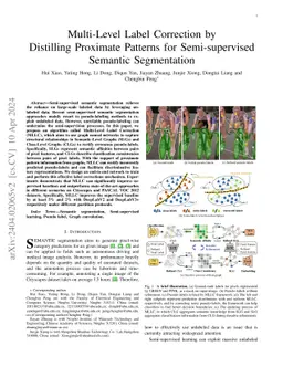 Multi-Level Label Correction by Distilling Proximate Patterns for
  Semi-supervised Semantic Segmentation