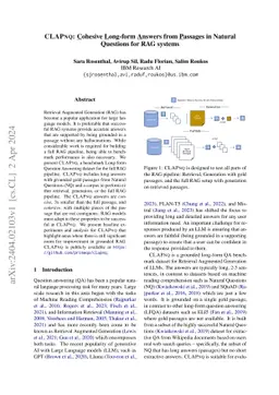 CLAPNQ: Cohesive Long-form Answers from Passages in Natural Questions
  for RAG systems