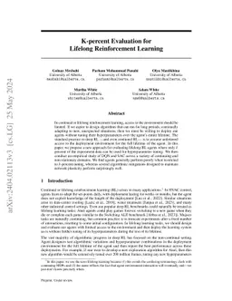 K-percent Evaluation for Lifelong RL