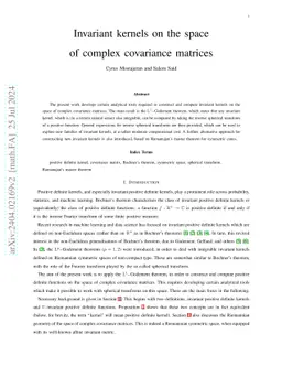 Invariant kernels on the space of complex covariance matrices